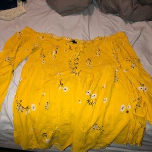 Off the shoulder, corseted peasant shirt